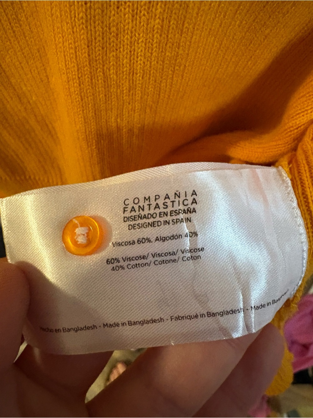 Bright Mustard Summer Button-Up Ribbed Cardigan - Picture 6 of 6